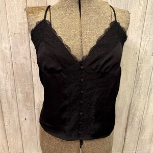 LA MIEL Black Lace Accent Top